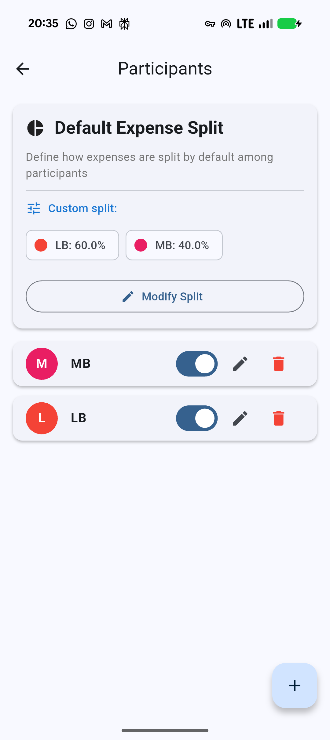 Custom Expense Splitting